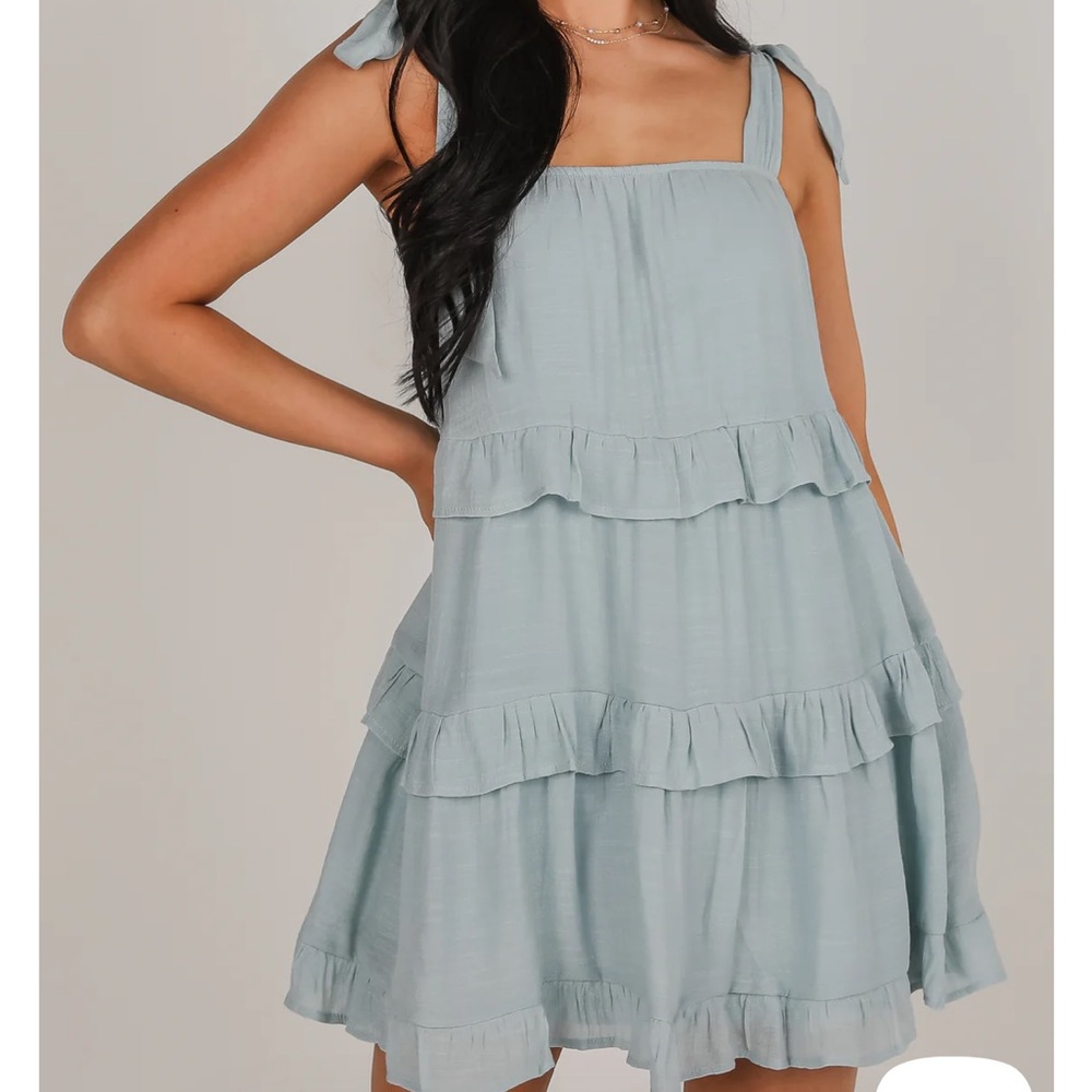 NWT Dress Up Blue Tiered Mini Dress